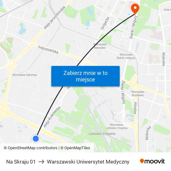 Na Skraju 01 to Warszawski Uniwersytet Medyczny map