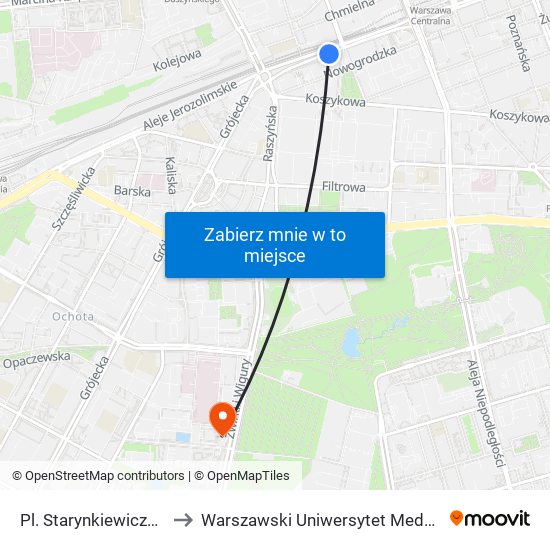 Pl. Starynkiewicza 01 to Warszawski Uniwersytet Medyczny map