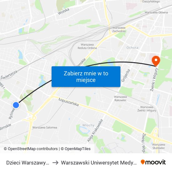 Dzieci Warszawy to Warszawski Uniwersytet Medyczny map