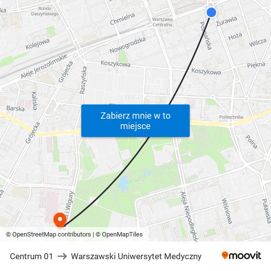 Centrum 01 to Warszawski Uniwersytet Medyczny map