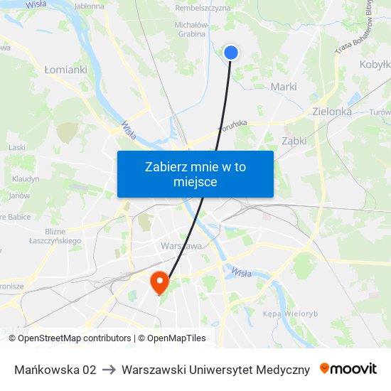 Mańkowska to Warszawski Uniwersytet Medyczny map