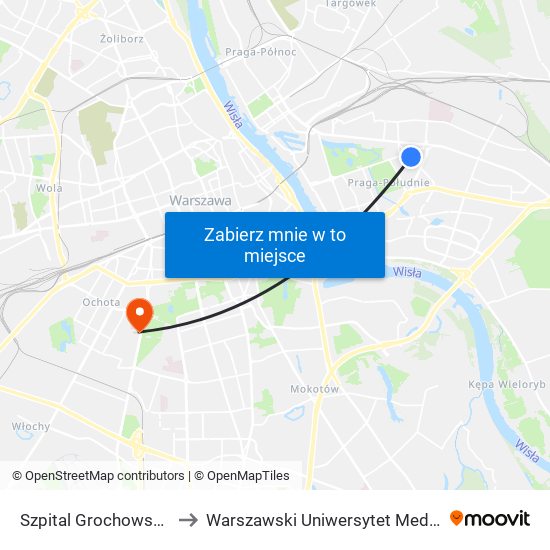 Szpital Grochowski to Warszawski Uniwersytet Medyczny map