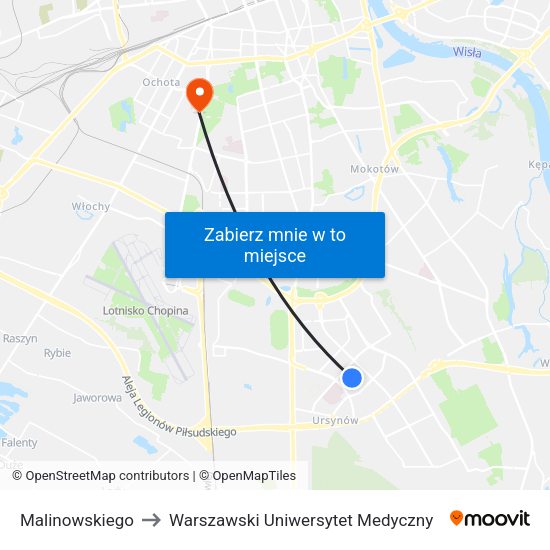 Malinowskiego to Warszawski Uniwersytet Medyczny map