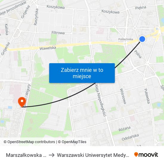 Marszałkowska 01 to Warszawski Uniwersytet Medyczny map