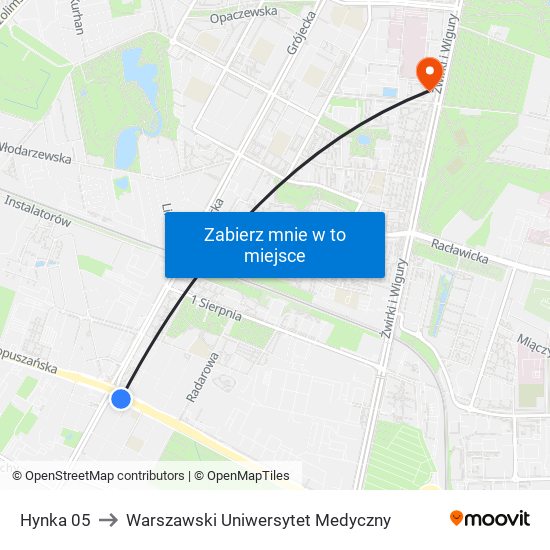 Hynka 05 to Warszawski Uniwersytet Medyczny map