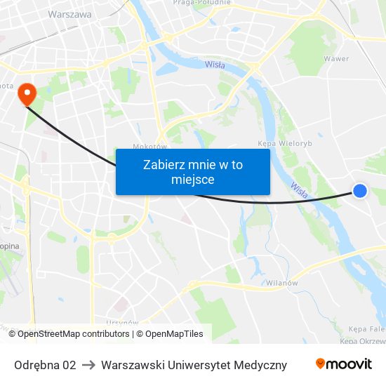 Odrębna 02 to Warszawski Uniwersytet Medyczny map