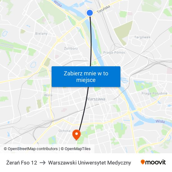 Żerań Fso to Warszawski Uniwersytet Medyczny map