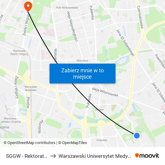 SGGW - Rektorat 01 to Warszawski Uniwersytet Medyczny map