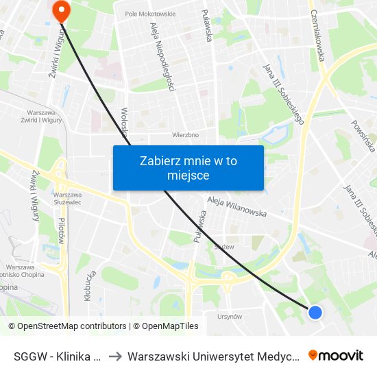 SGGW - Klinika 02 to Warszawski Uniwersytet Medyczny map