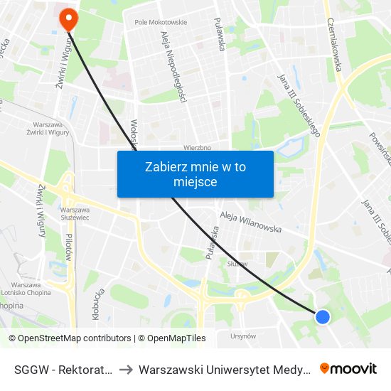 SGGW - Rektorat 02 to Warszawski Uniwersytet Medyczny map