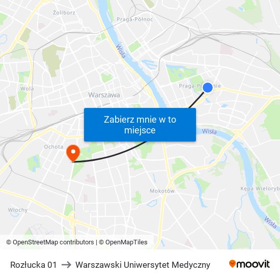 Rozłucka to Warszawski Uniwersytet Medyczny map