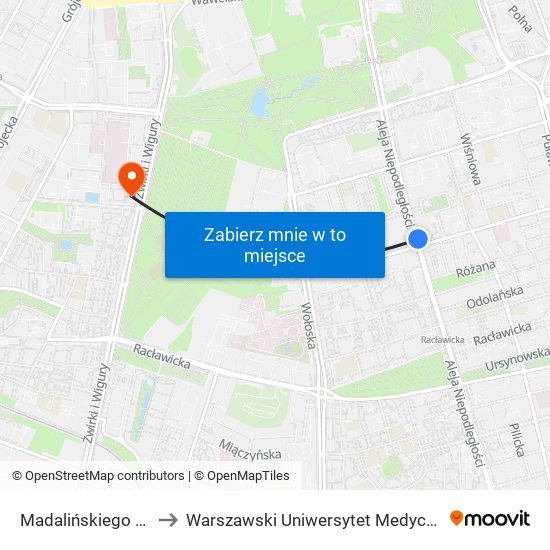 Madalińskiego 02 to Warszawski Uniwersytet Medyczny map