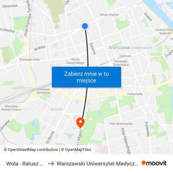 Wola - Ratusz 01 to Warszawski Uniwersytet Medyczny map