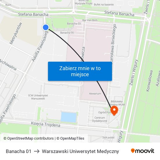 Banacha 01 to Warszawski Uniwersytet Medyczny map