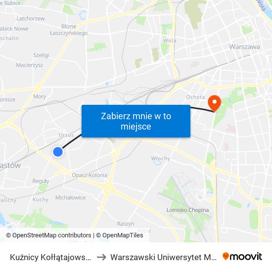 Kuźnicy Kołłątajowskiej 01 to Warszawski Uniwersytet Medyczny map