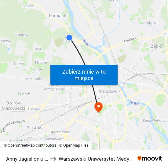 Anny Jagiellonki to Warszawski Uniwersytet Medyczny map