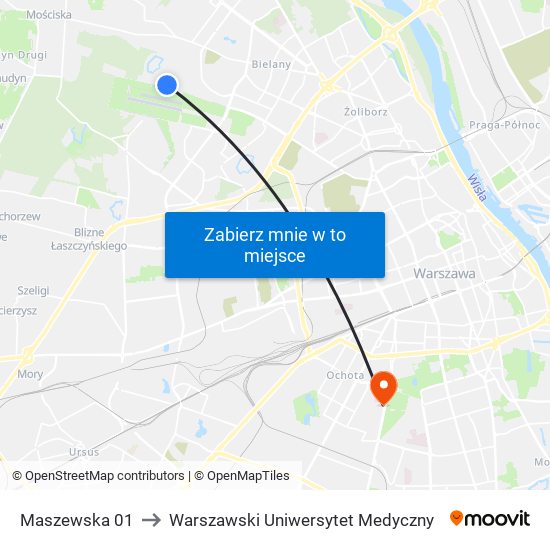 Maszewska to Warszawski Uniwersytet Medyczny map