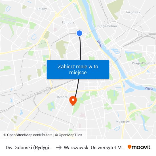 Dw. Gdański (Rydygiera) 01 to Warszawski Uniwersytet Medyczny map