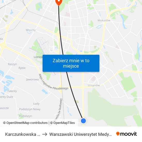 Karczunkowska 02 to Warszawski Uniwersytet Medyczny map