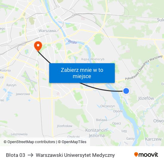 Błota 03 to Warszawski Uniwersytet Medyczny map