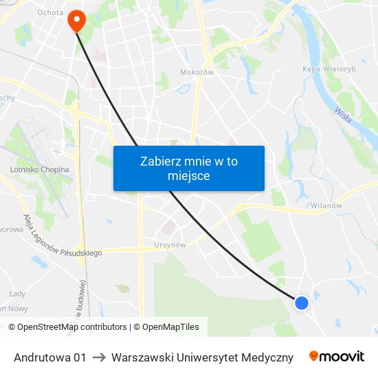 Andrutowa 01 to Warszawski Uniwersytet Medyczny map