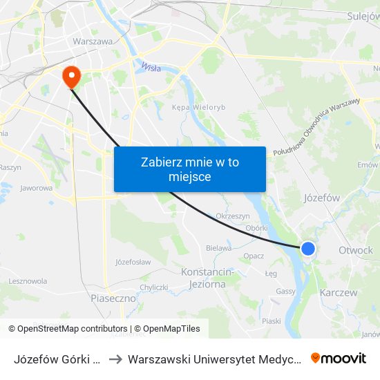 Józefów Górki 01 to Warszawski Uniwersytet Medyczny map