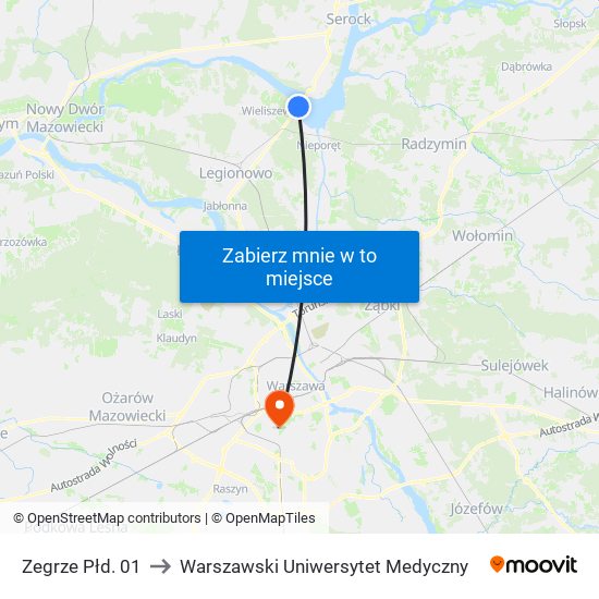 Zegrze Płd. 01 to Warszawski Uniwersytet Medyczny map