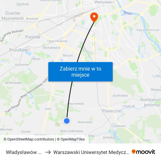 Władysławów to Warszawski Uniwersytet Medyczny map