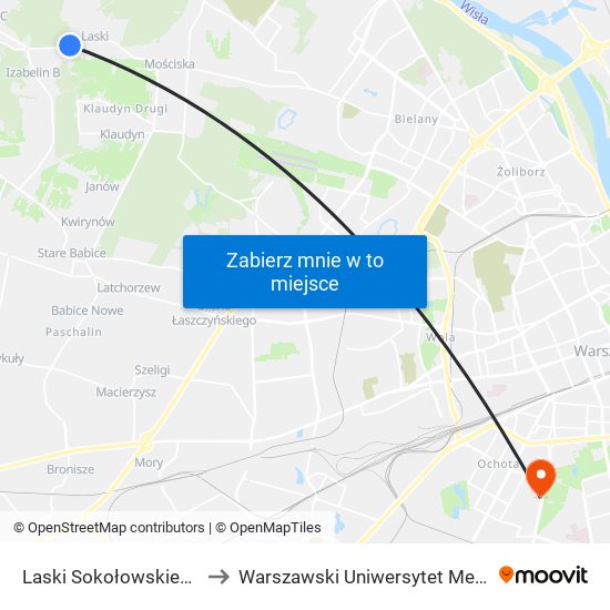 Laski Sokołowskiego 02 to Warszawski Uniwersytet Medyczny map