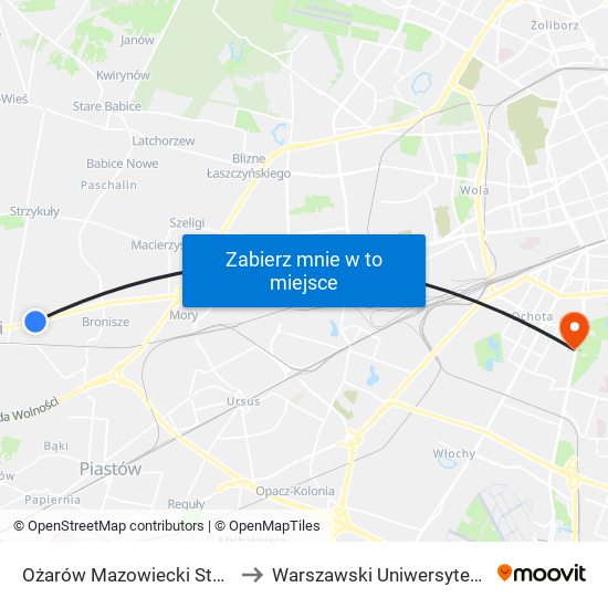 Ożarów Mazowiecki Starostwo to Warszawski Uniwersytet Medyczny map