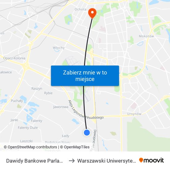 Dawidy Bankowe Parlamentarna 02 to Warszawski Uniwersytet Medyczny map