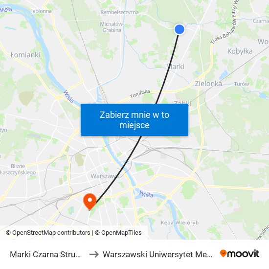 Marki Czarna Struga to Warszawski Uniwersytet Medyczny map