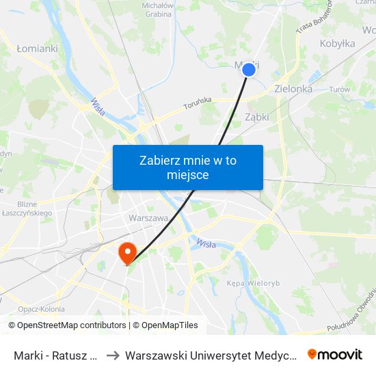 Marki - Ratusz 01 to Warszawski Uniwersytet Medyczny map