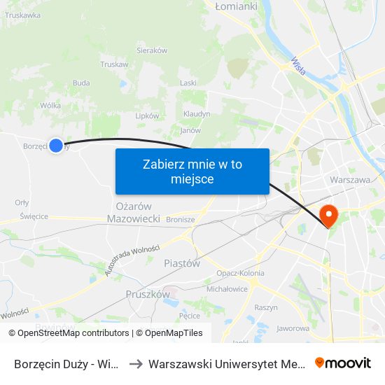 Borzęcin Duży-Wieś to Warszawski Uniwersytet Medyczny map