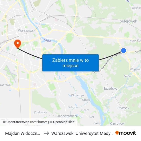 Majdan Widoczna 02 to Warszawski Uniwersytet Medyczny map