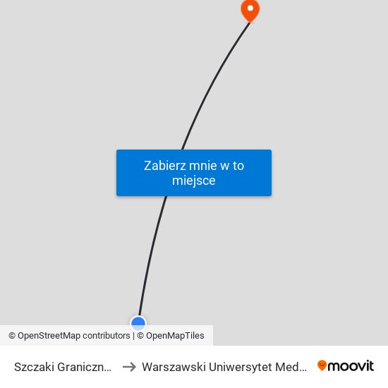 Szczaki Graniczna 01 to Warszawski Uniwersytet Medyczny map