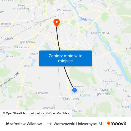 Józefosław Wilanowska 01 to Warszawski Uniwersytet Medyczny map