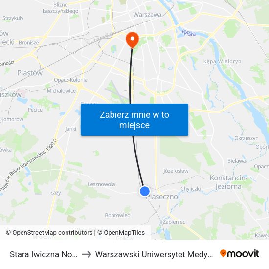 Stara Iwiczna Nowa to Warszawski Uniwersytet Medyczny map