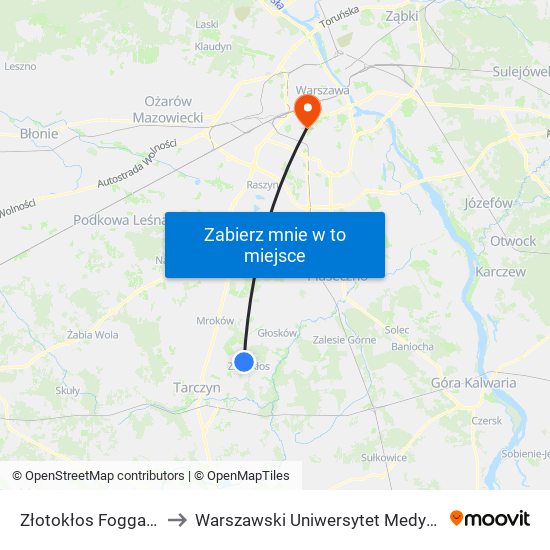 Złotokłos Fogga 02 to Warszawski Uniwersytet Medyczny map