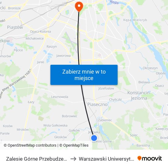 Zalesie Górne Przebudzenia Wiosny to Warszawski Uniwersytet Medyczny map