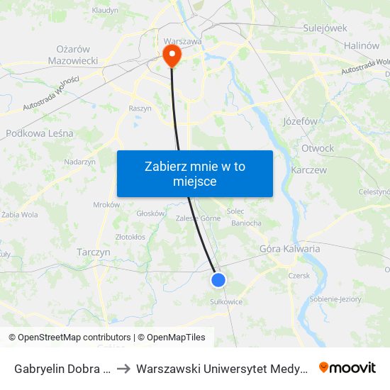 Gabryelin Dobra 01 to Warszawski Uniwersytet Medyczny map