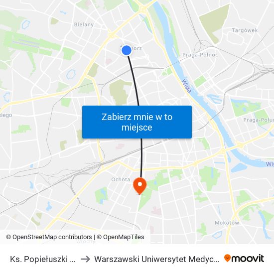 Ks. Popiełuszki 01 to Warszawski Uniwersytet Medyczny map