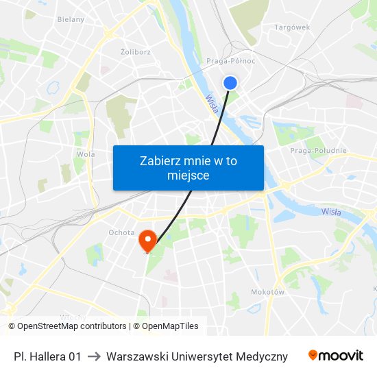 Pl. Hallera 01 to Warszawski Uniwersytet Medyczny map