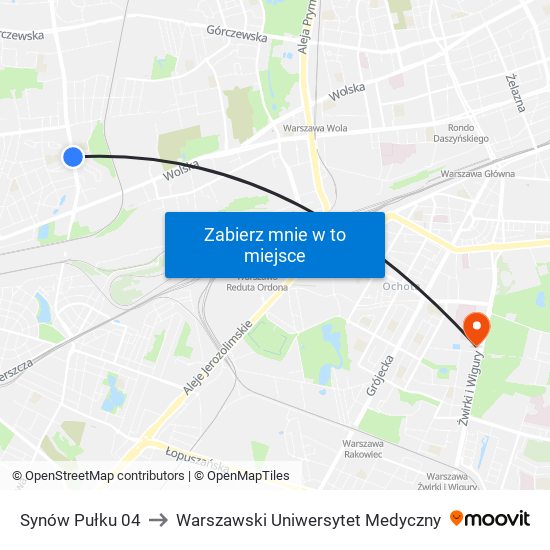 Synów Pułku 04 to Warszawski Uniwersytet Medyczny map