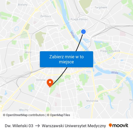 Dw. Wileński 03 to Warszawski Uniwersytet Medyczny map