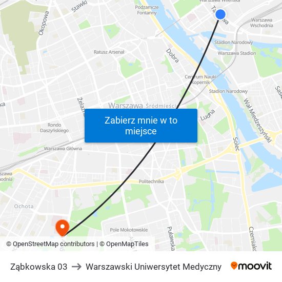 Ząbkowska 03 to Warszawski Uniwersytet Medyczny map