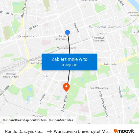 Rondo Daszyńskiego to Warszawski Uniwersytet Medyczny map