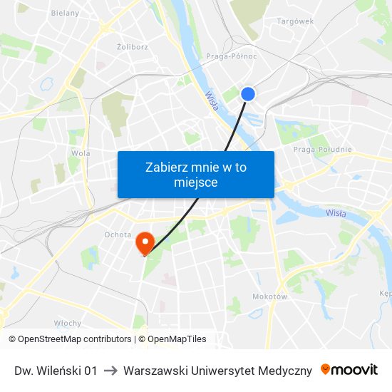 Dw. Wileński to Warszawski Uniwersytet Medyczny map