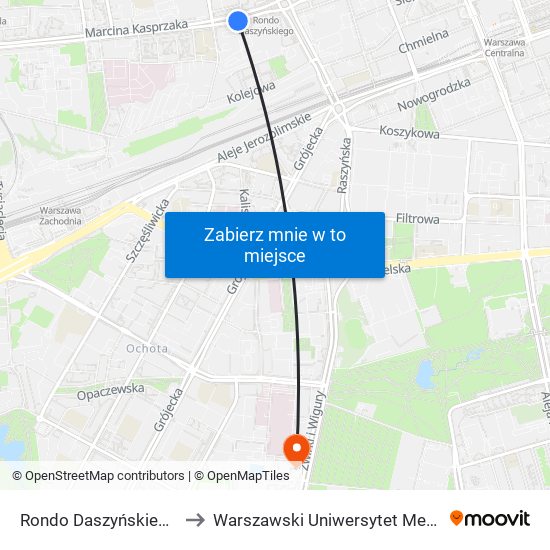 Rondo Daszyńskiego to Warszawski Uniwersytet Medyczny map