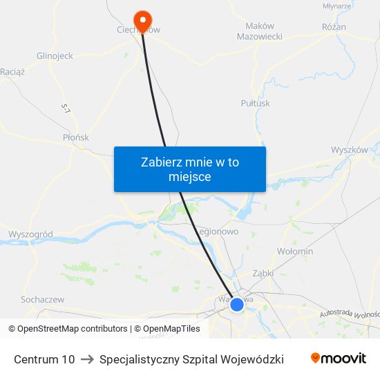 Centrum 10 to Specjalistyczny Szpital Wojewódzki map